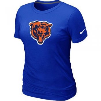 Cheap Women Nike Chicago Bears Black Tean Logo Blue NFL Football T-Shirt