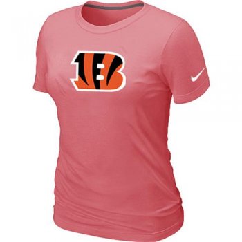 Cheap Women Nike Cincinnati Bengals Pink Logo NFL Football T-Shirt