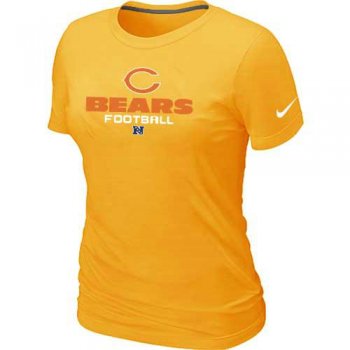 Cheap Women Nike Chicago Bears Yellow Critical Victory NFL Football T-Shirt