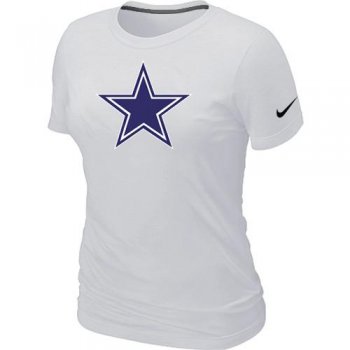 Cheap Women Nike Dallas Cowboys White Logo NFL Football T-Shirt