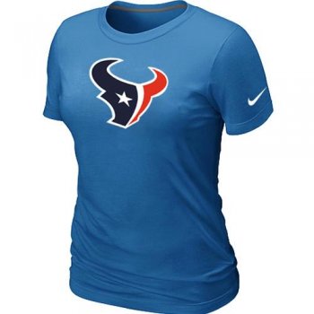 Cheap Women Nike Houston Texans L.blue Logo NFL Football T-Shirt