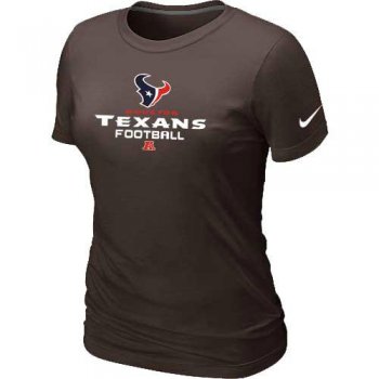 Cheap Women Nike Houston Texans Brown Critical Victory NFL Football T-Shirt