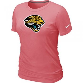 Cheap Women Nike Jacksonville Jaguars Pink Logo NFL Football T-Shirt