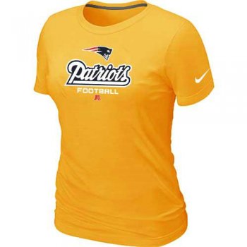 Cheap Women Nike New England Patriots Yellow Critical Victory NFL Football T-Shirt