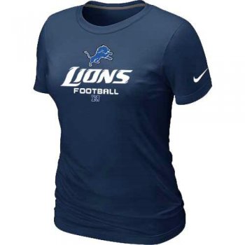 Cheap Women Nike Detroit Lions D.Blue Critical Victory NFL Football T-Shirt