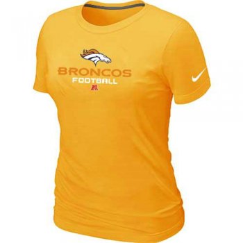 Cheap Women Nike Denver Broncos Yellow Critical Victory NFL Football T-Shirt