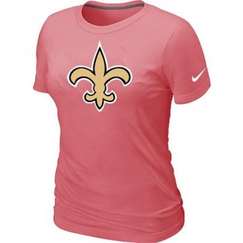 Cheap Women Nike New Orleans Saints Pink Logo NFL Football T-Shirt