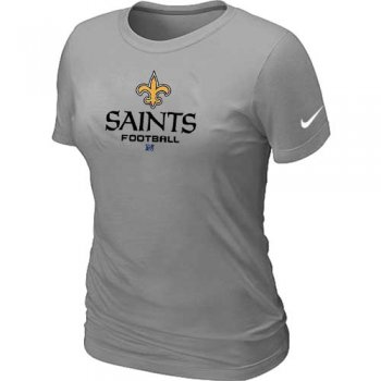 Cheap Women Nike New Orleans Saints L.Grey Critical Victory NFL Football T-Shirt