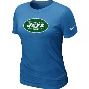 Cheap Women Nike New York Jets L.blue Logo NFL Football T-Shirt