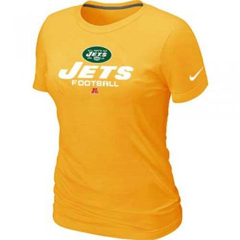 Cheap Women Nike New York Jets Yellow Critical Victory NFL Football T-Shirt