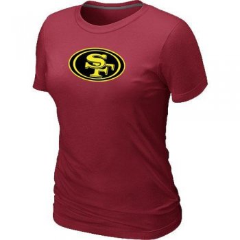 Cheap Women Nike San Francisco 49ers Neon Logo Charcoal Red NFL Football T-Shirt