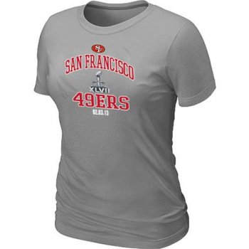 Cheap Women Nike San Francisco 49ers Super Bowl XLVII Heart & Soul L.Grey NFL Football T-Shirt