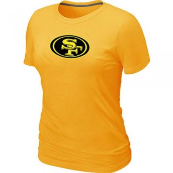 Cheap Women Nike San Francisco 49ers Neon Logo Charcoal Yellow NFL Football T-Shirt