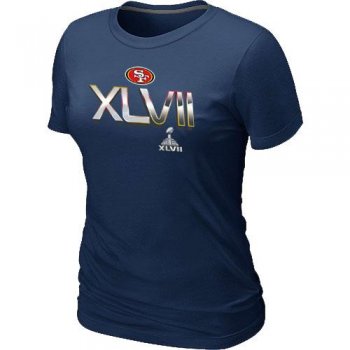 Cheap Women Nike San Francisco 49ers Super Bowl XLVII On Our Way D.Blue NFL Football T-Shirt