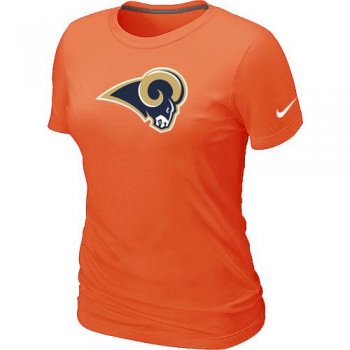 Cheap Women Nike St.Louis Rams Orange Logo NFL Football T-Shirt