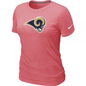 Cheap Women Nike St.Louis Rams Pink Logo NFL Football T-Shirt