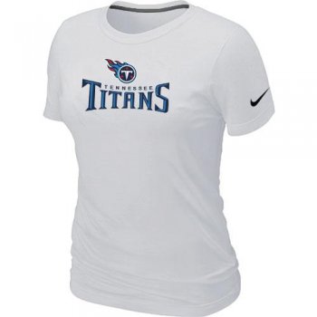 Cheap Women Nike Tennessee Titans Authentic Logo - White NFL Football T-Shirt