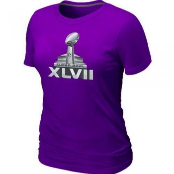 Cheap Women Nike Super Bowl XLVII Logo Purple NFL Football T-Shirt