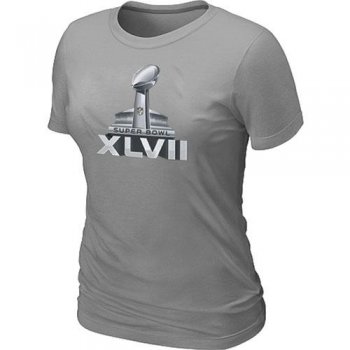 Cheap Women Nike Super Bowl XLVII Logo L.Grey NFL Football T-Shirt