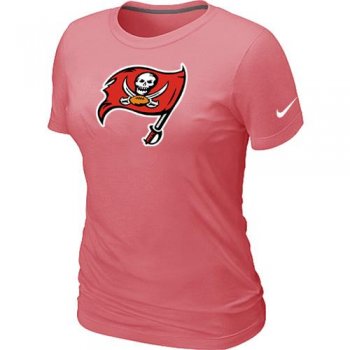 Cheap Women Nike Tampa Bay Buccaneers Pink Logo NFL Football T-Shirt