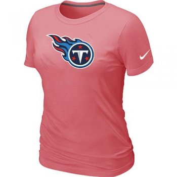 Cheap Women Nike Tennessee Titans Pink Logo NFL Football T-Shirt