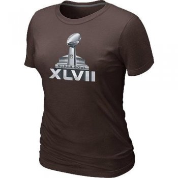 Cheap Women Nike Super Bowl XLVII Logo Brown NFL Football T-Shirt