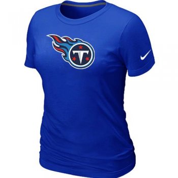 Cheap Women Nike Tennessee Titans Blue Logo NFL Football T-Shirt