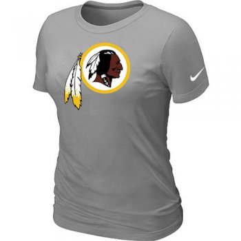 Cheap Women Nike Washington Red Skins L.Grey Logo NFL Football T-Shirt