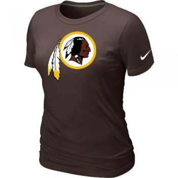 Cheap Women Nike Washington Red Skins Brown Logo NFL Football T-Shirt