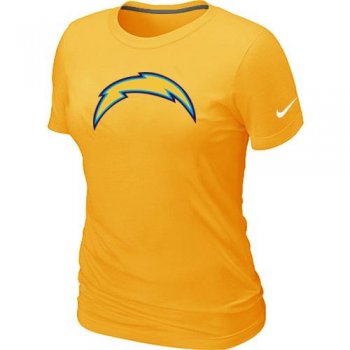 Cheap Women Nike San Diego Charger Yellow Logo NFL Football T-Shirt