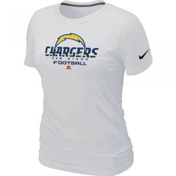 Cheap Women Nike San Diego Charger White Critical Victory NFL Football T-Shirt