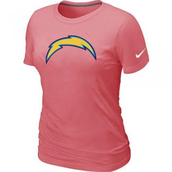 Cheap Women Nike San Diego Charger Pink Logo NFL Football T-Shirt