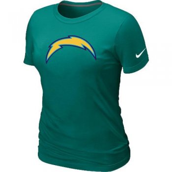 Cheap Women Nike San Diego Charger L.Green Logo NFL Football T-Shirt