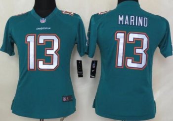 Cheap Women Nike Miami Dolphins 13 Dan Marino Green LIMITED NFL Jerseys 2013 New Style