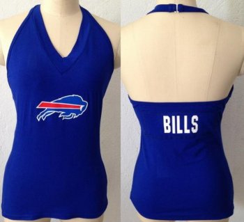 Cheap Women's All Sports Couture Buffalo Bills Ladies Fashion V-Neck Halter Top- Royal Blue