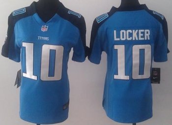 Cheap Women Nike Tennessee Titans 10 Jake Locker Light Blue NFL Jerseys