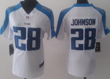 Cheap Women Nike Tennessee Titans 28 Chris Johnson White NFL Jerseys