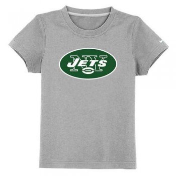 Kids New York Jets Authentic Logo Grey T-Shirt Cheap