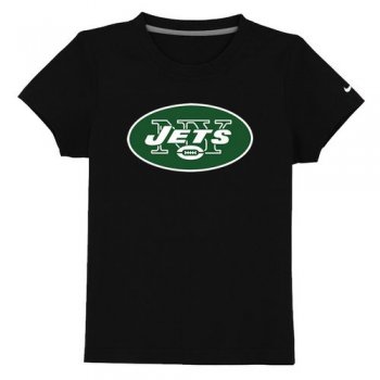 Kids New York Jets Authentic Logo Black T-Shirt Cheap