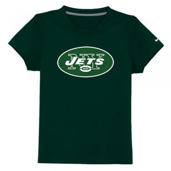 Kids New York Jets Authentic Logo Dark Green T-Shirt Cheap