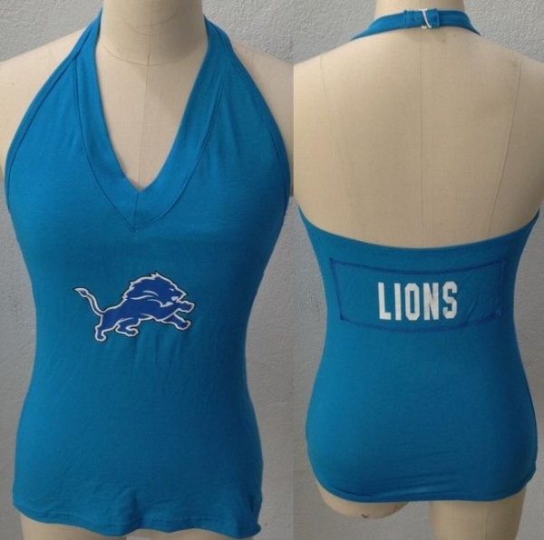 Cheap Women's All Sports Couture Detroit Lions Blown Coverage Halter Top