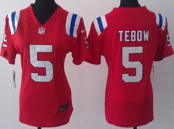 Cheap Women Nike New England Patriots 5 Tim Tebow Red NFL Jerseys