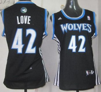 Cheap Women Minnesota Timberwolves 42 Kevin Love Black Revolution 30 Swingman NBA Jerseys