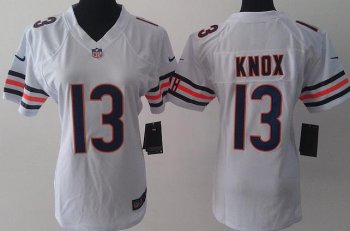 Cheap Women Nike Chicago Bears 13 Johnny Knox White LIMITED Jerseys