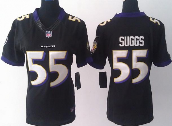 Cheap Women Nike Baltimore Ravens 55 Terrell Suggs Black LIMITED Jerseys