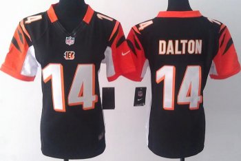 Cheap Women Nike Cincinnati Bengals 14 Andy Dalton Black LIMITED Jerseys