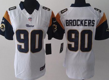 Cheap Women Nike St. Louis Rams 90 Brockers White LIMITED Jerseys