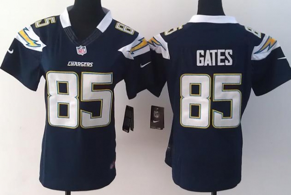 Cheap Women Nike San Diego Chargers 85 Antonio Gates Dark Blue LIMITED Jerseys