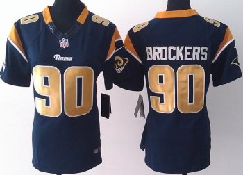 Cheap Women Nike St. Louis Rams 90 Brockers Blue LIMITED Jerseys