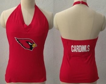 Cheap Women's All Sports Couture Arizona Cardinals Ladies Fashion Long Sleeve V-Neck Halter Top - Red